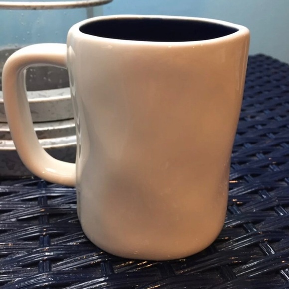 Rae Dunn Hello Mug NWT Coffee Tea ceramic blue white black - Picture 2 of 6